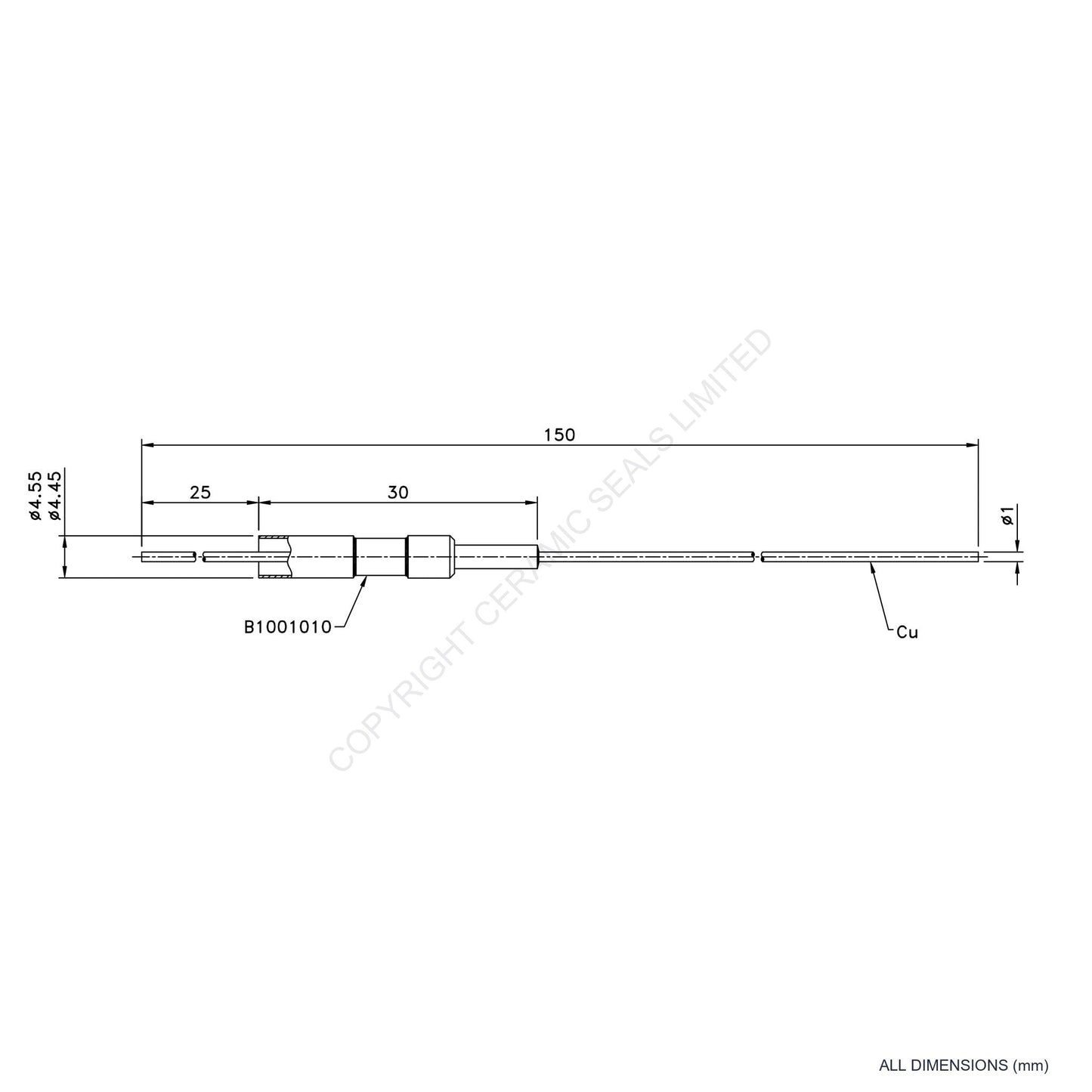 Single Thermocouple (-) Copper