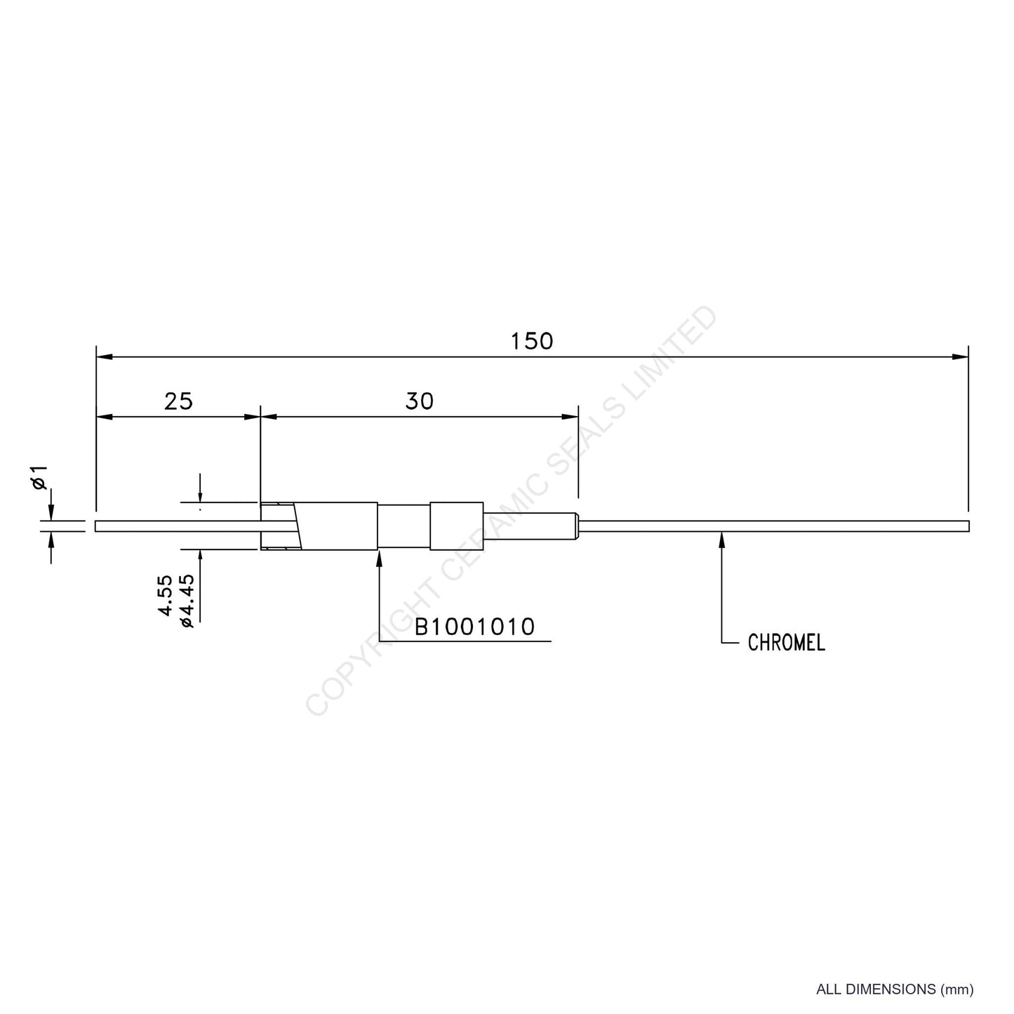 Single Thermocouple (+) Chromel