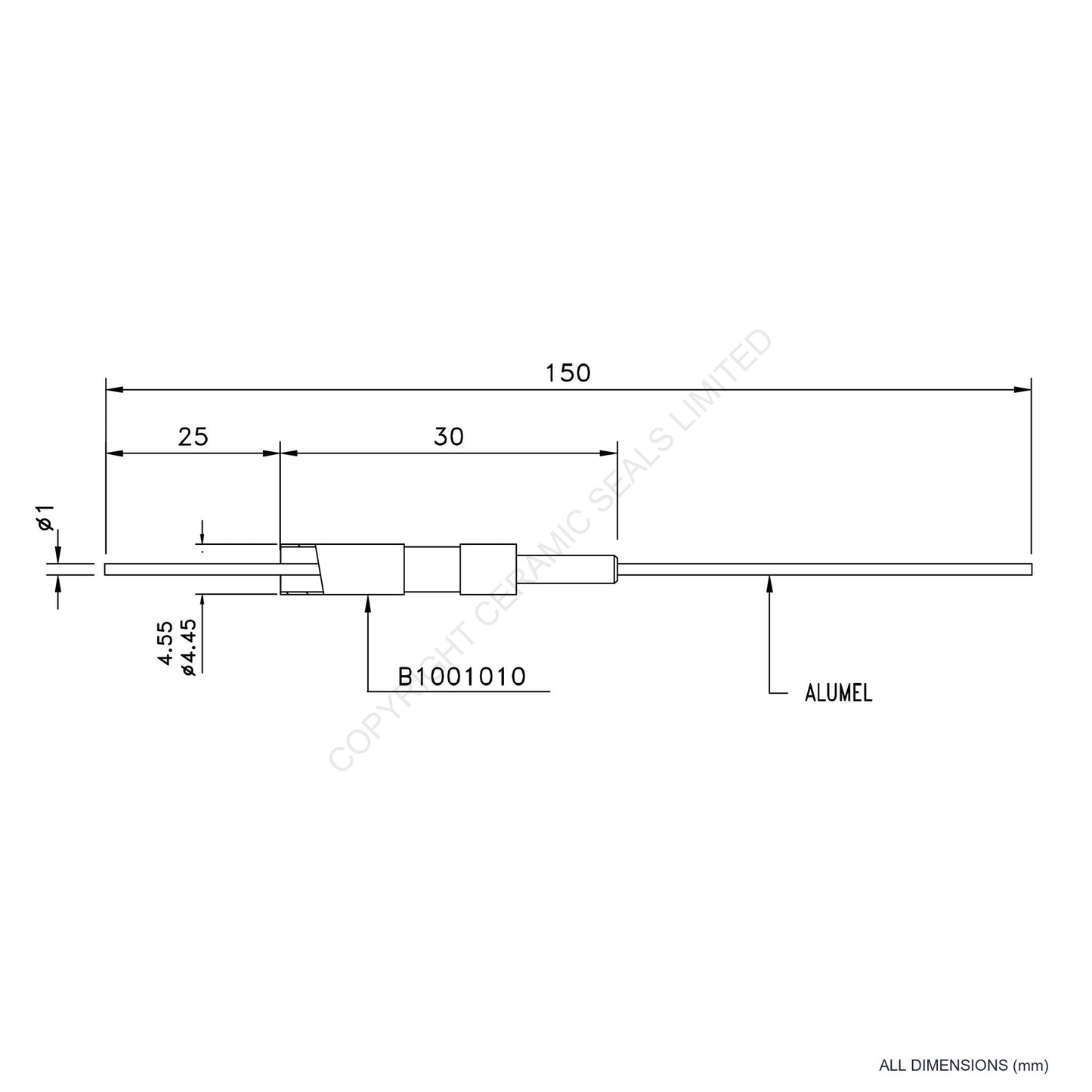 Single Thermocouple (-) Alumel