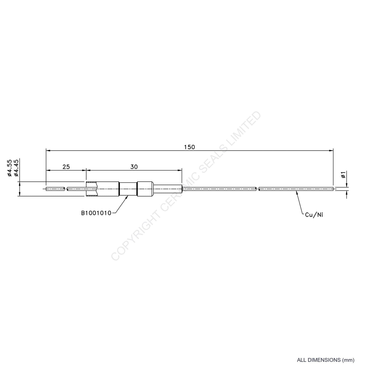Single Thermocouple (-) Copper/Nickel