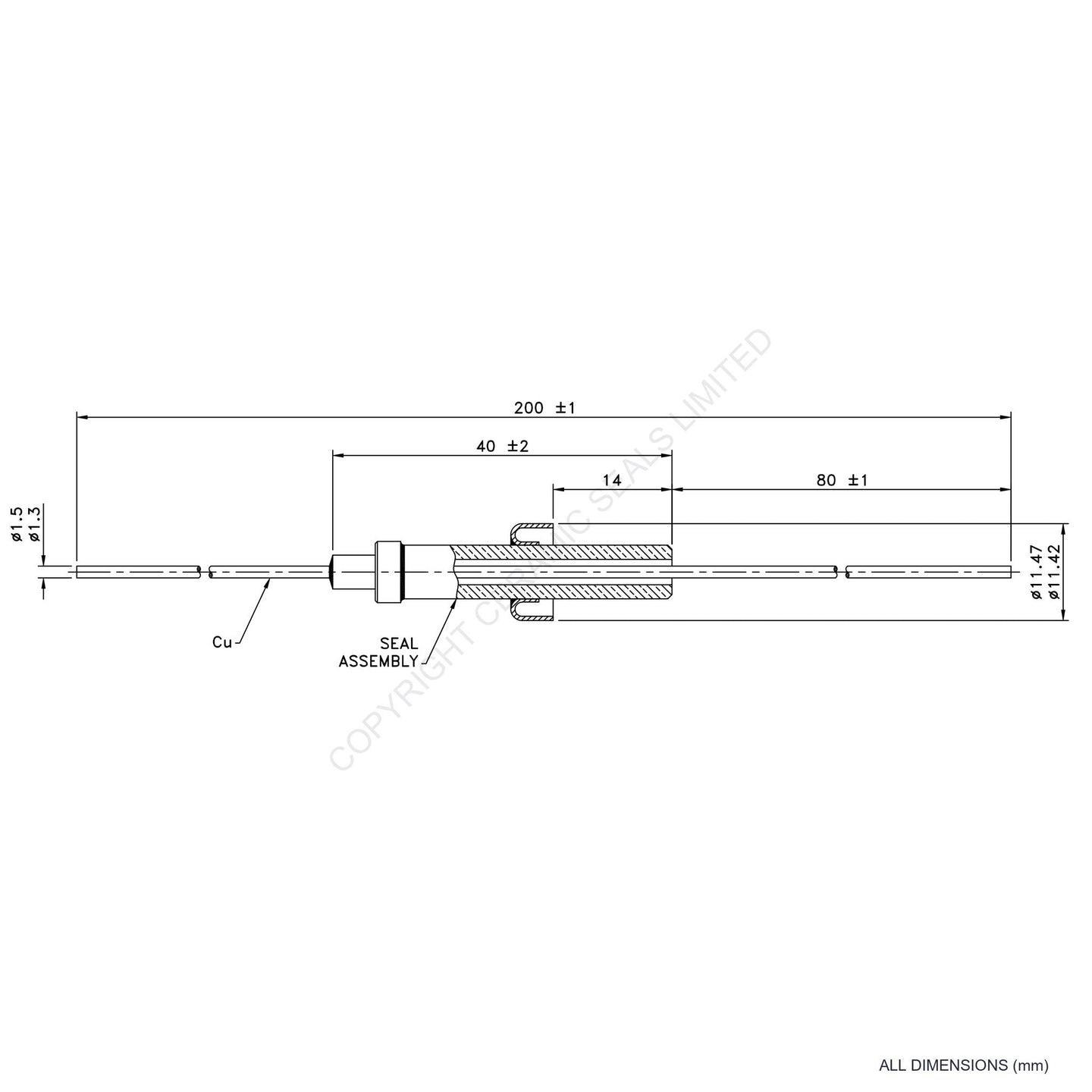 Single Thermocouple (-) Copper