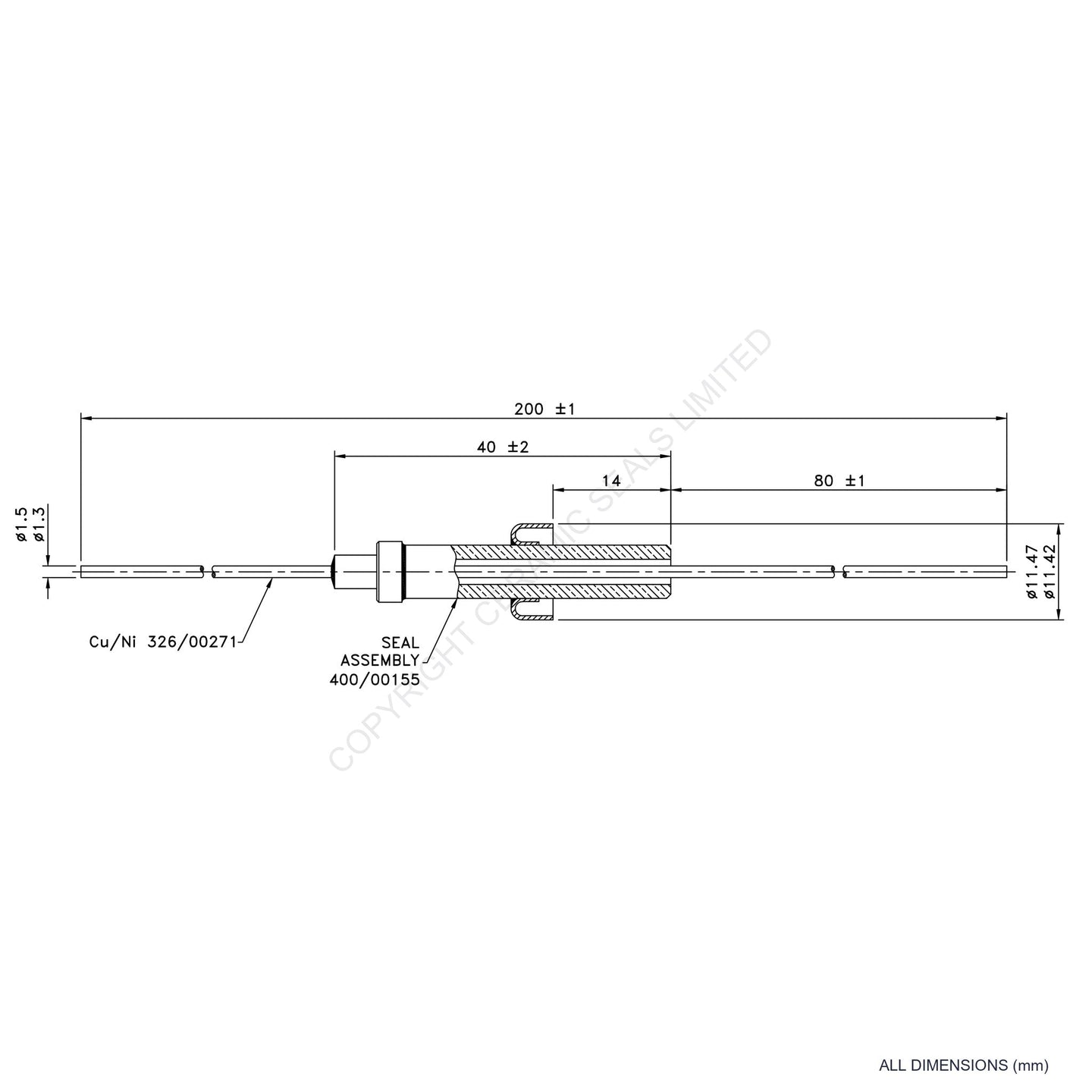 Single Thermocouple (-) Copper/Nickel