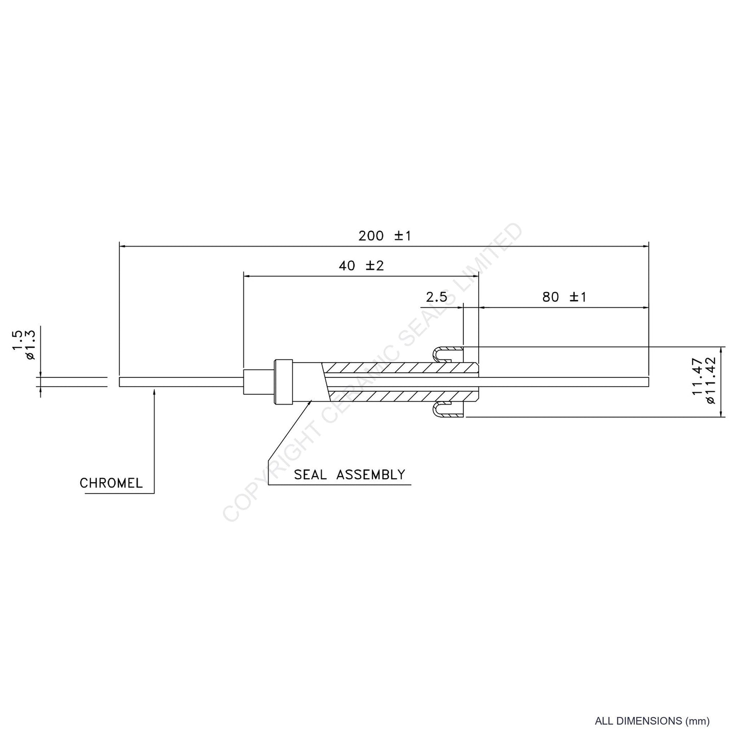 Single Thermocouple (+) Chromel