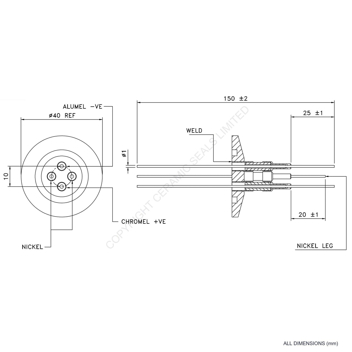 Power & Thermocouple O-Ring Type K
