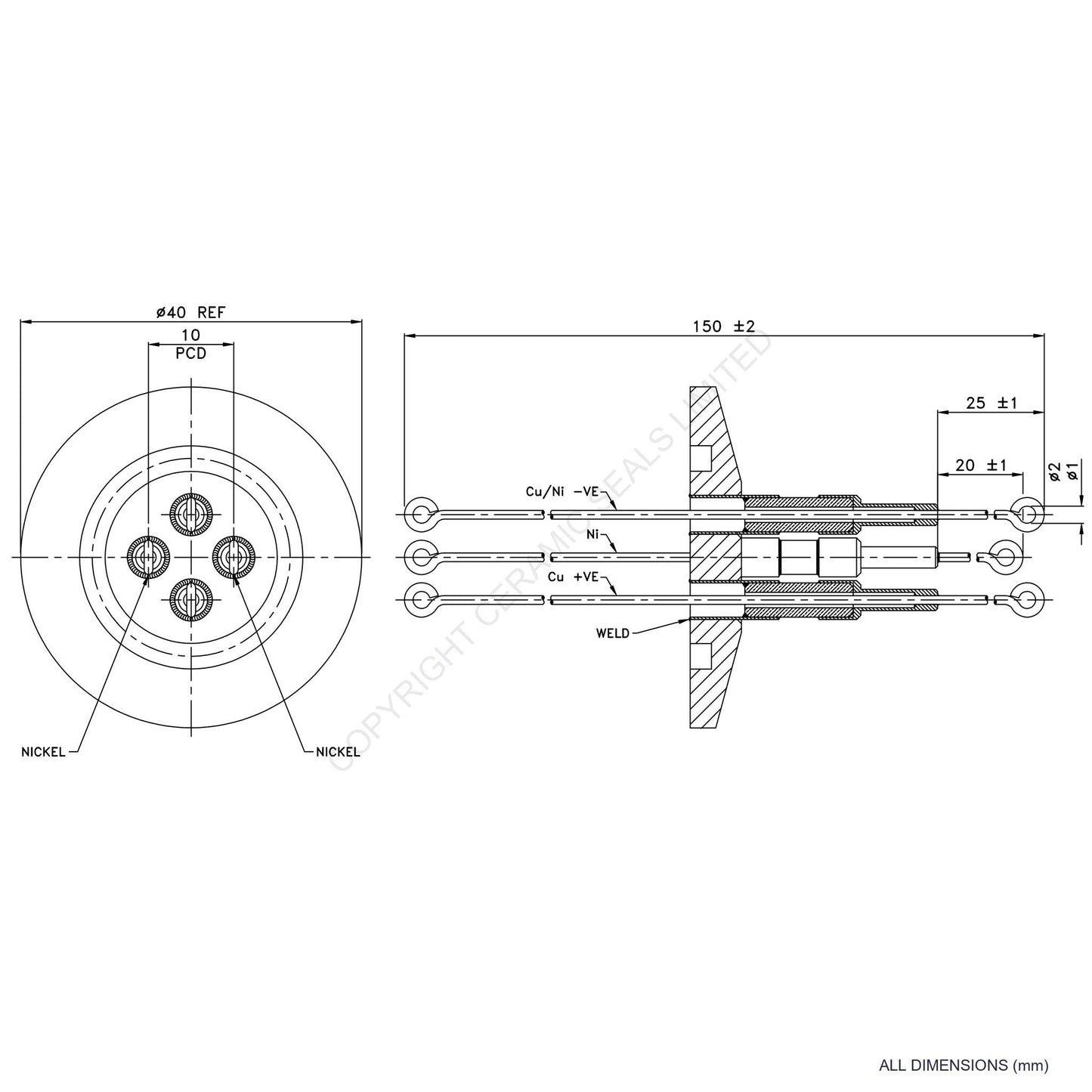 Power And Thermocouple O-Ring Type T