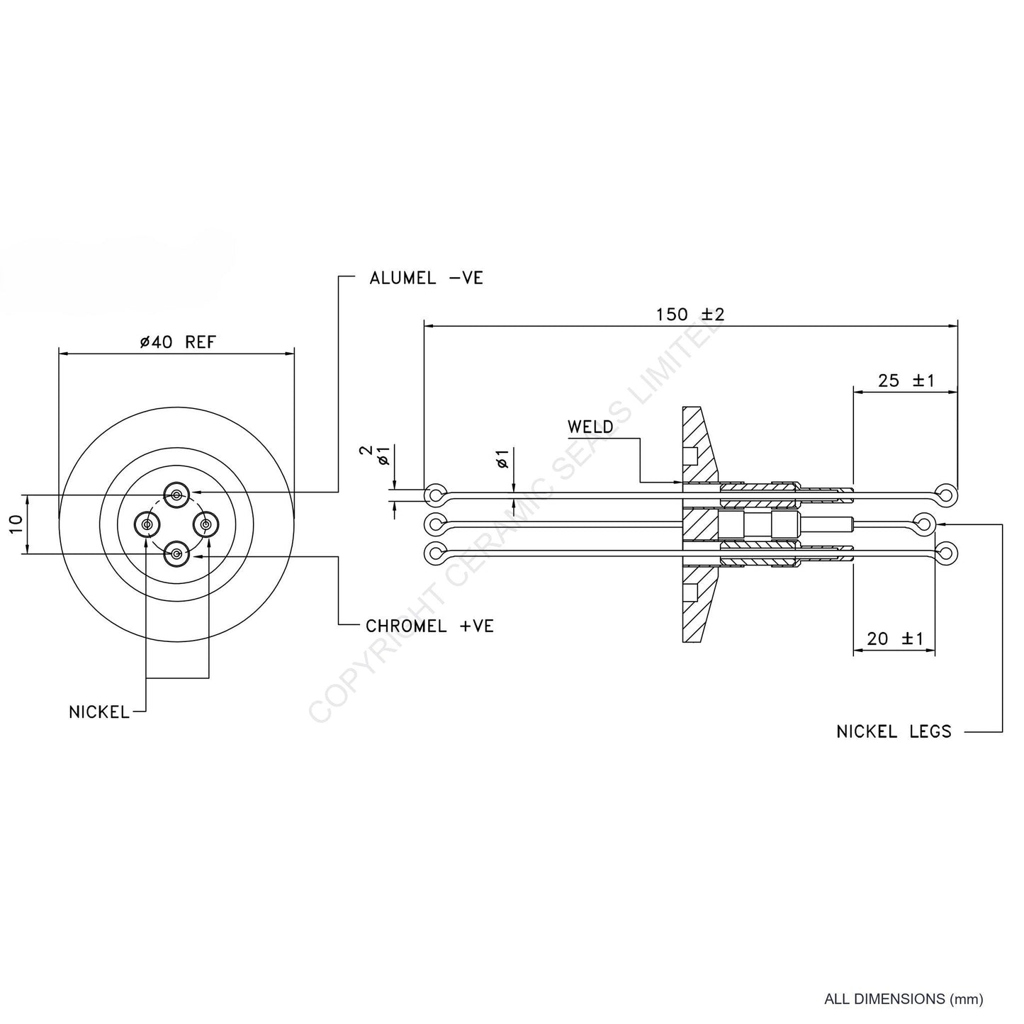 Power & Thermocouple O-Ring Type K
