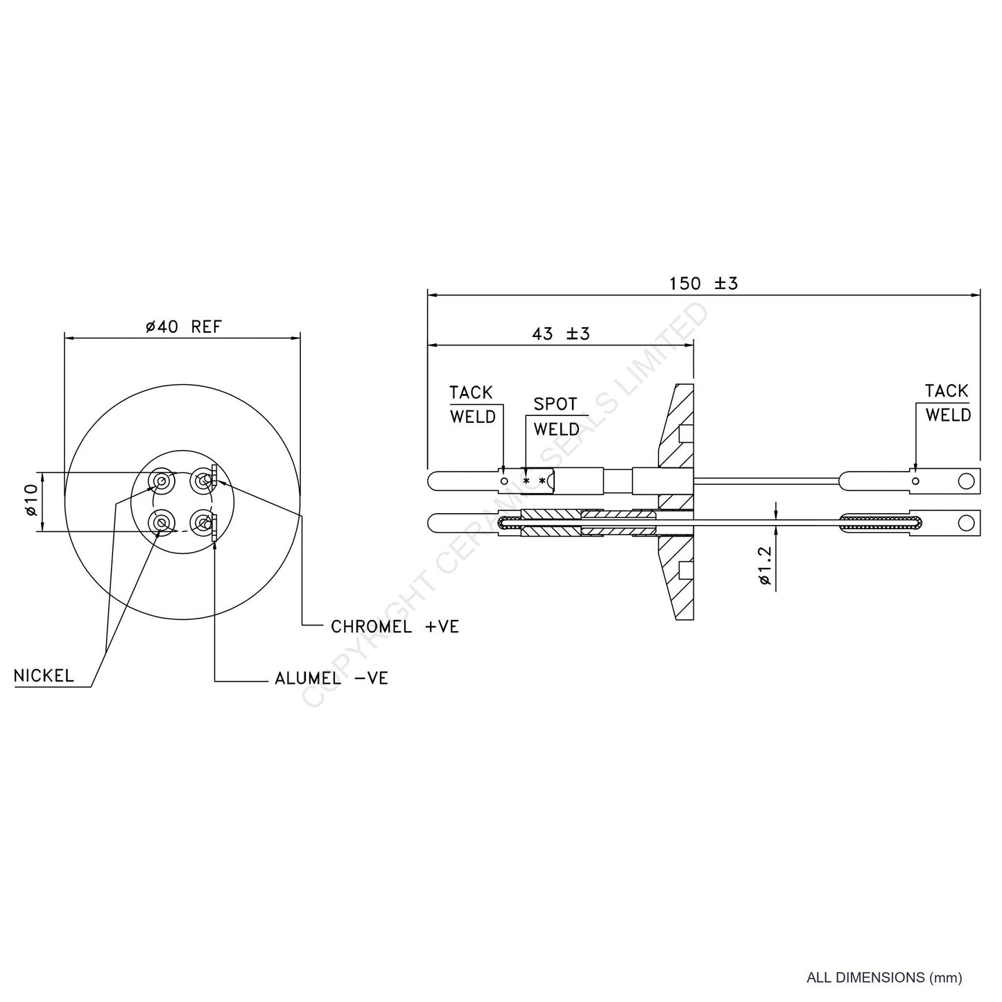 Power & Thermocouple O-Ring Type S incl. Compensating Cables