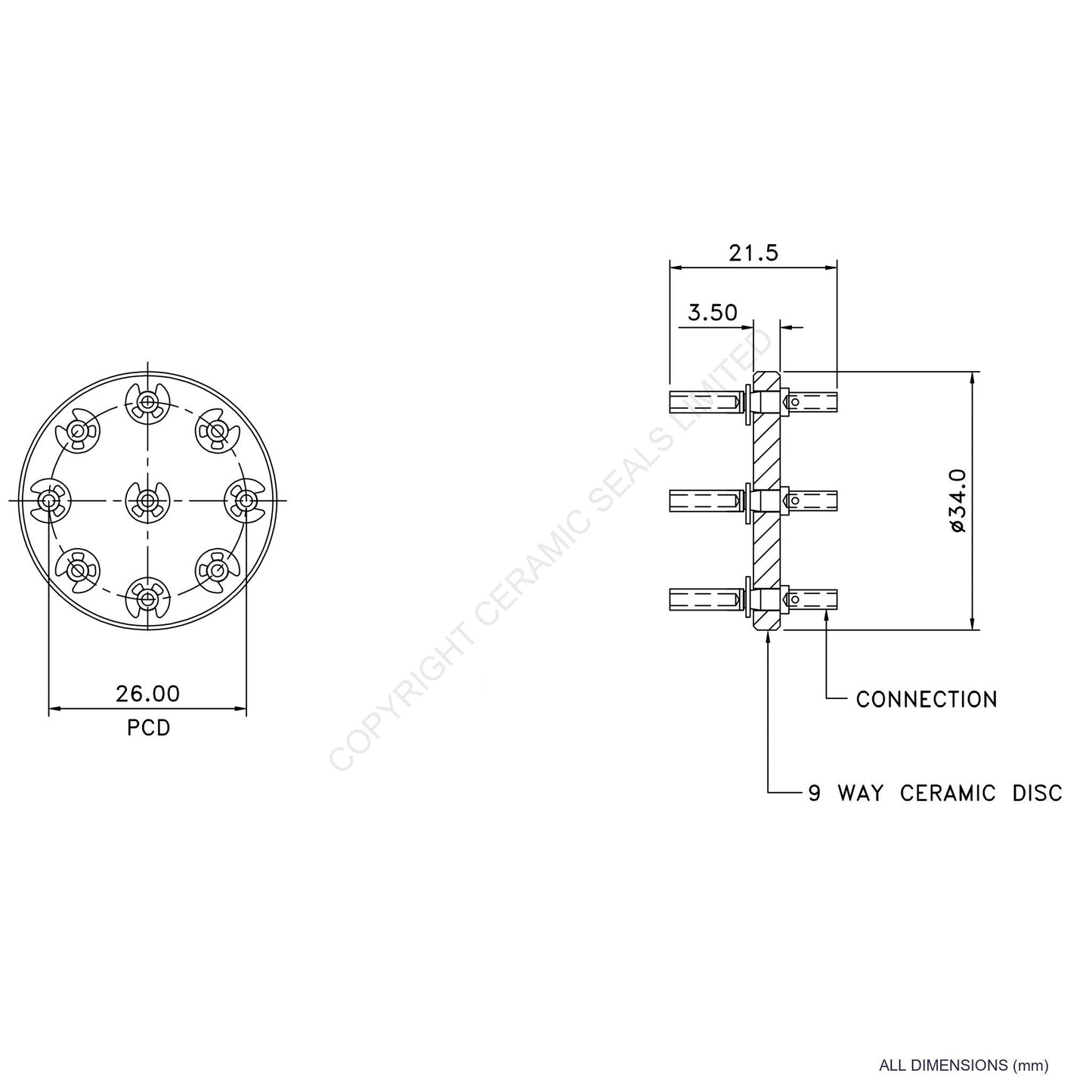In Vacuum Connector 9 Way Female
