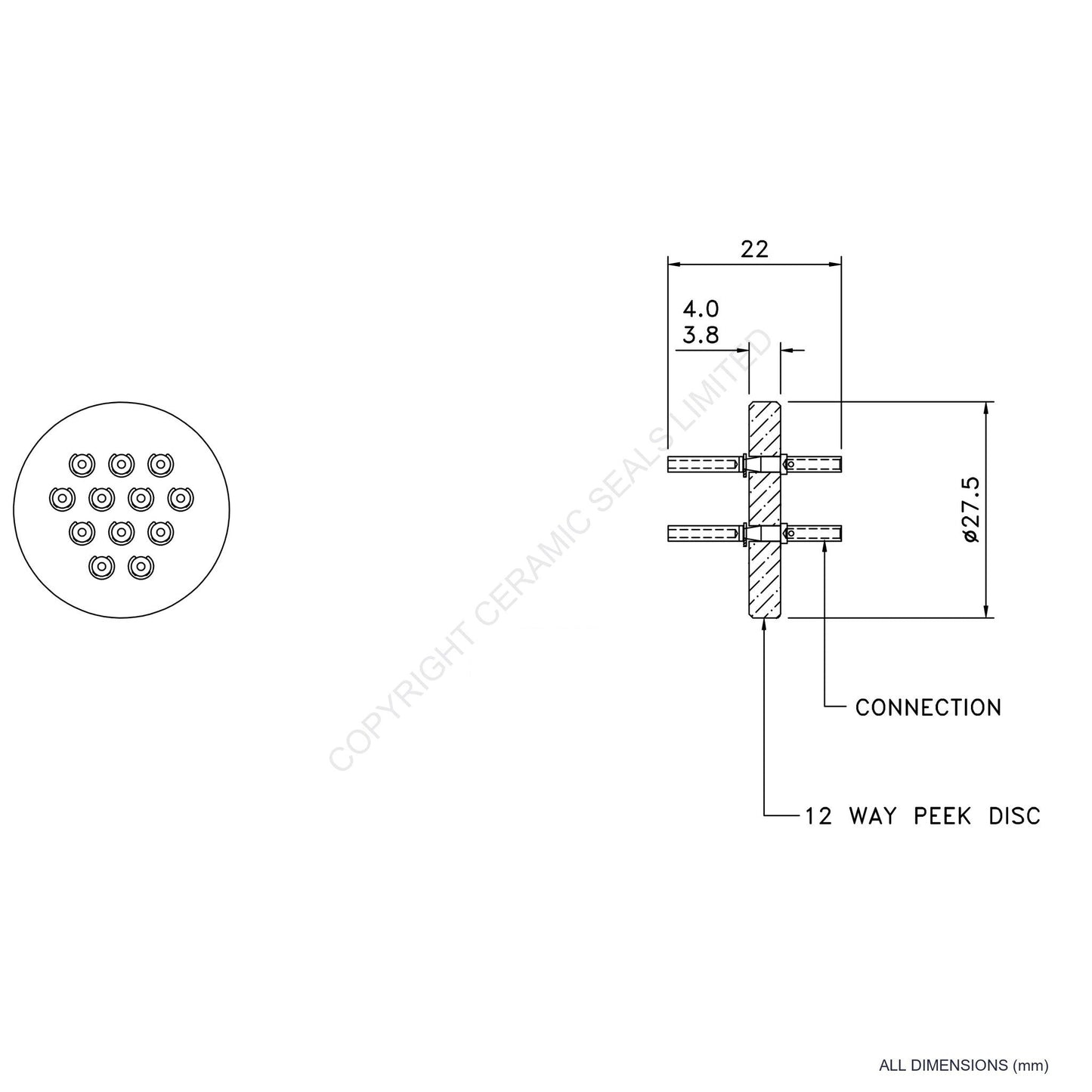 In Vacuum Connector 12 Way Female