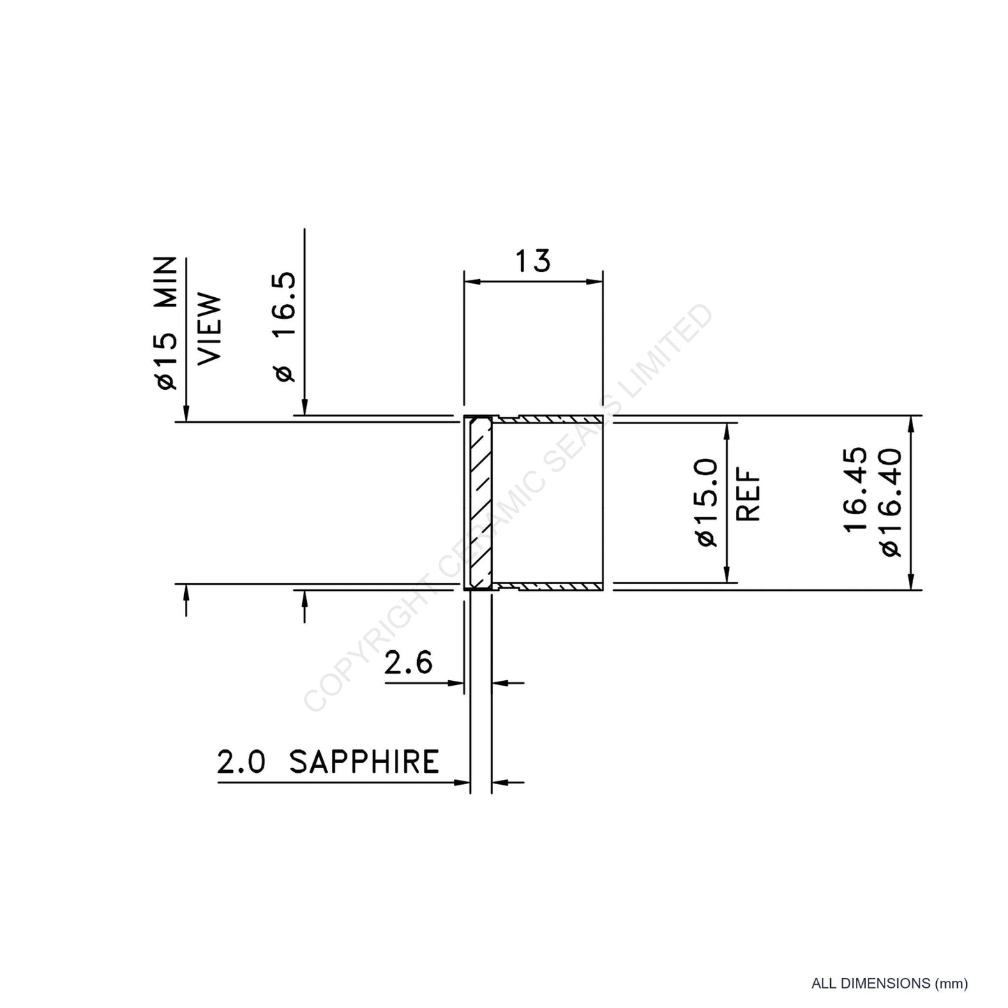 Viewport Weldable (15mm)