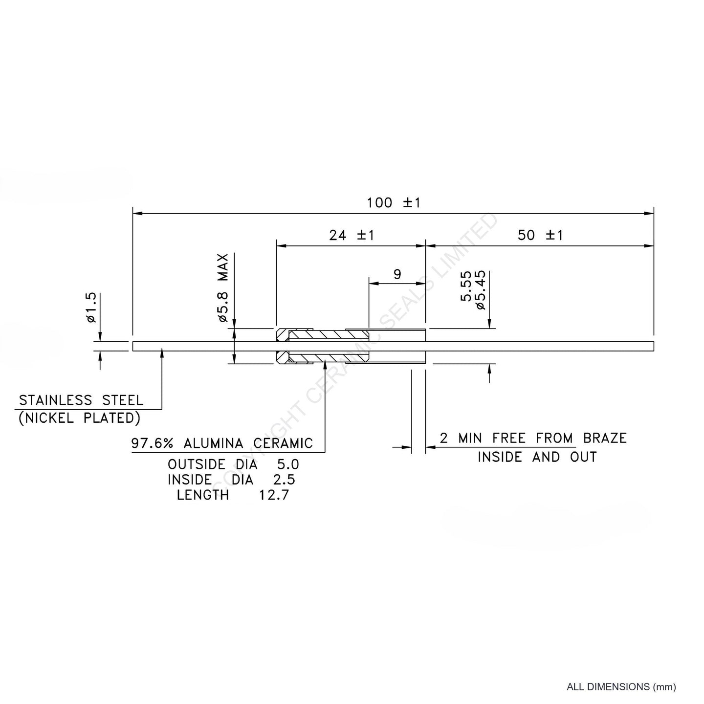 2.5kV Instrumentation Feedthrough