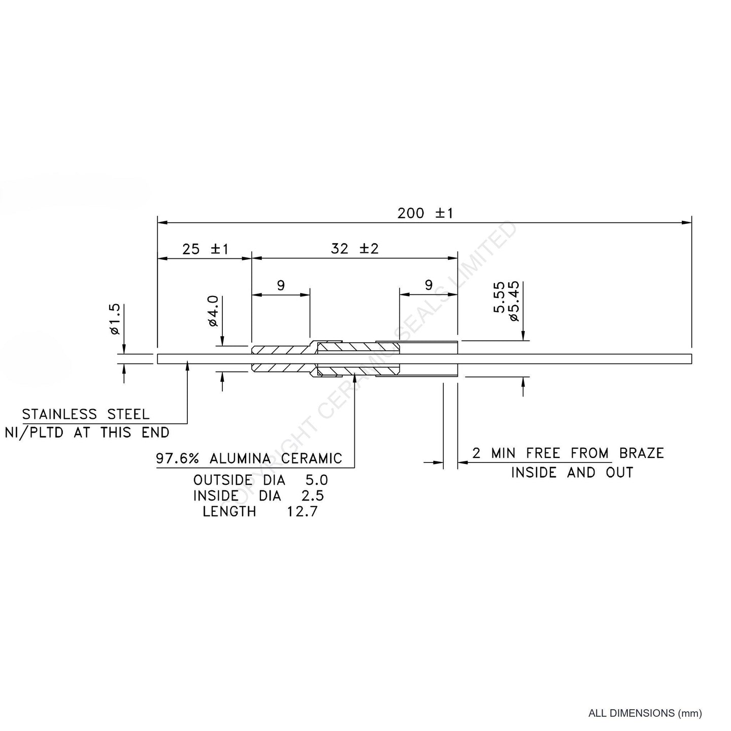 2.5kV Instrumentation Feedthrough