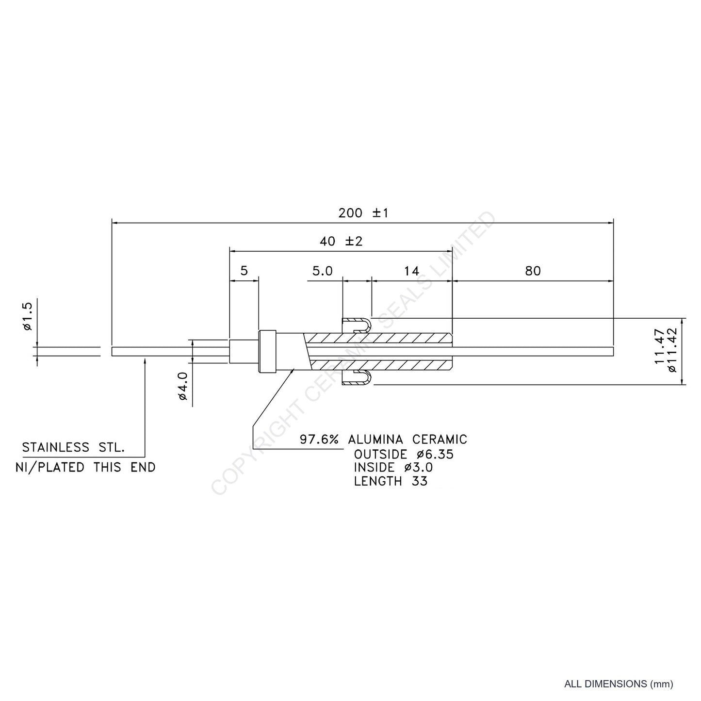 8kV Instrumentation Feedthrough