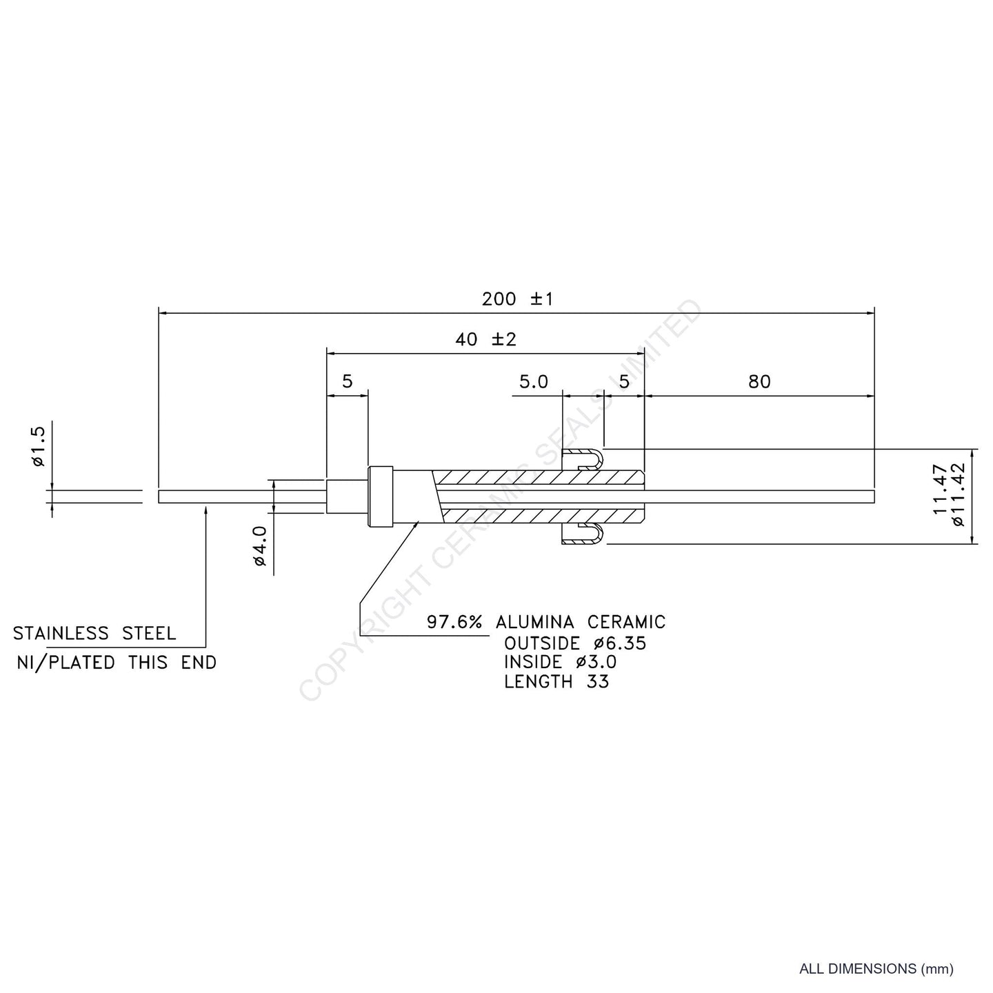 15kV Instrumentation Feedthrough