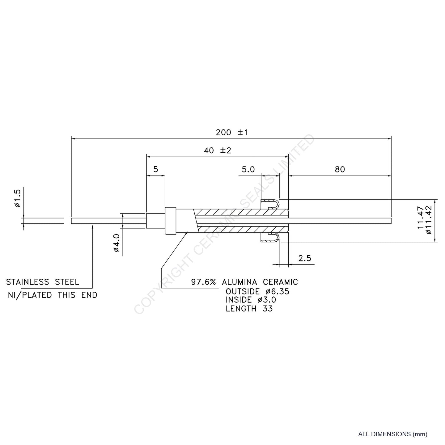 20kV Instrumentation Feedthrough