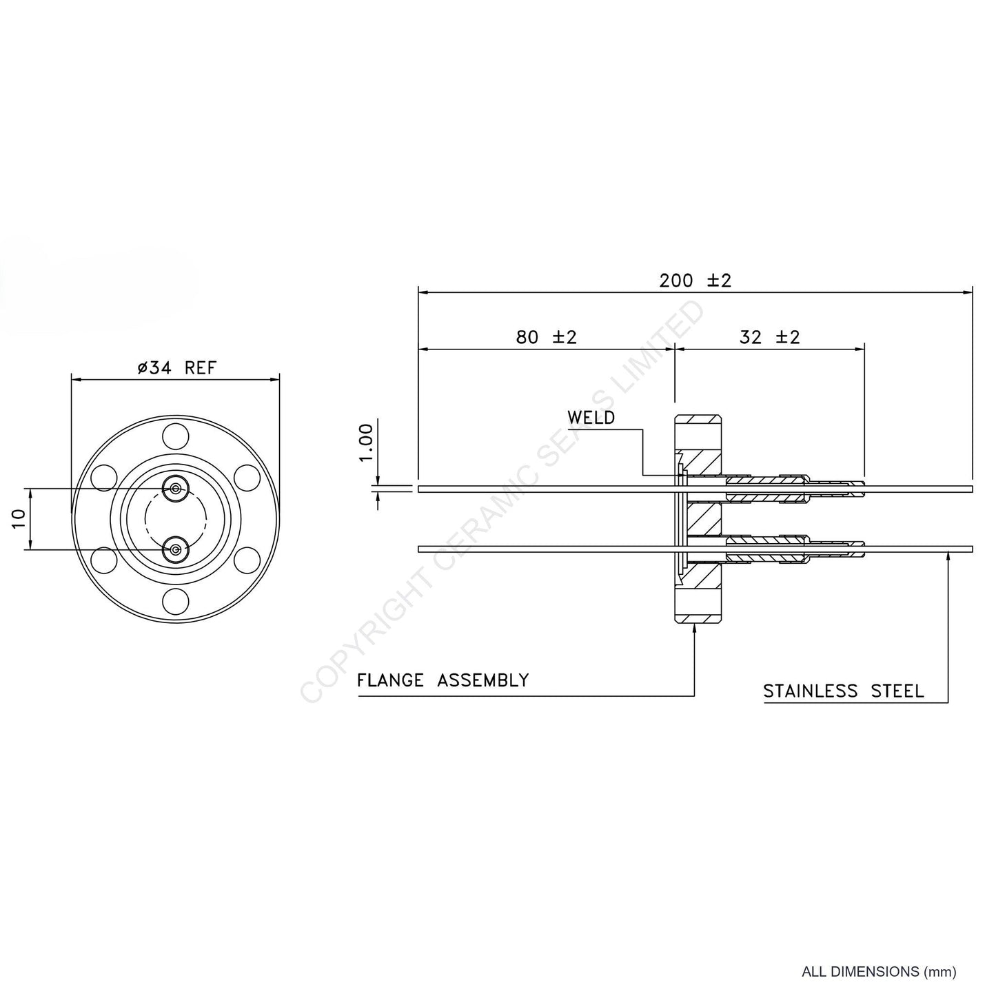 2.5kV Double Feedthrough Flanged