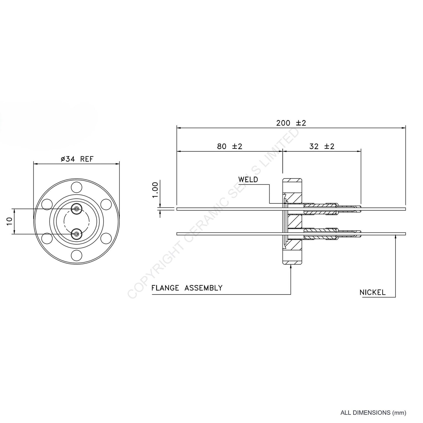 2.5kV Double Feedthrough Flanged