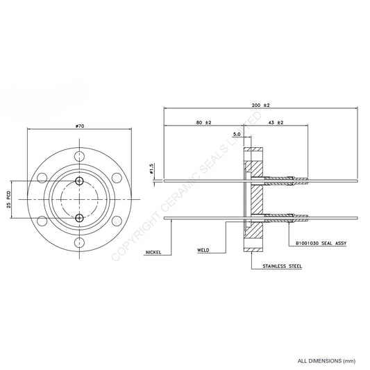 5kV Double Feedthrough Flanged