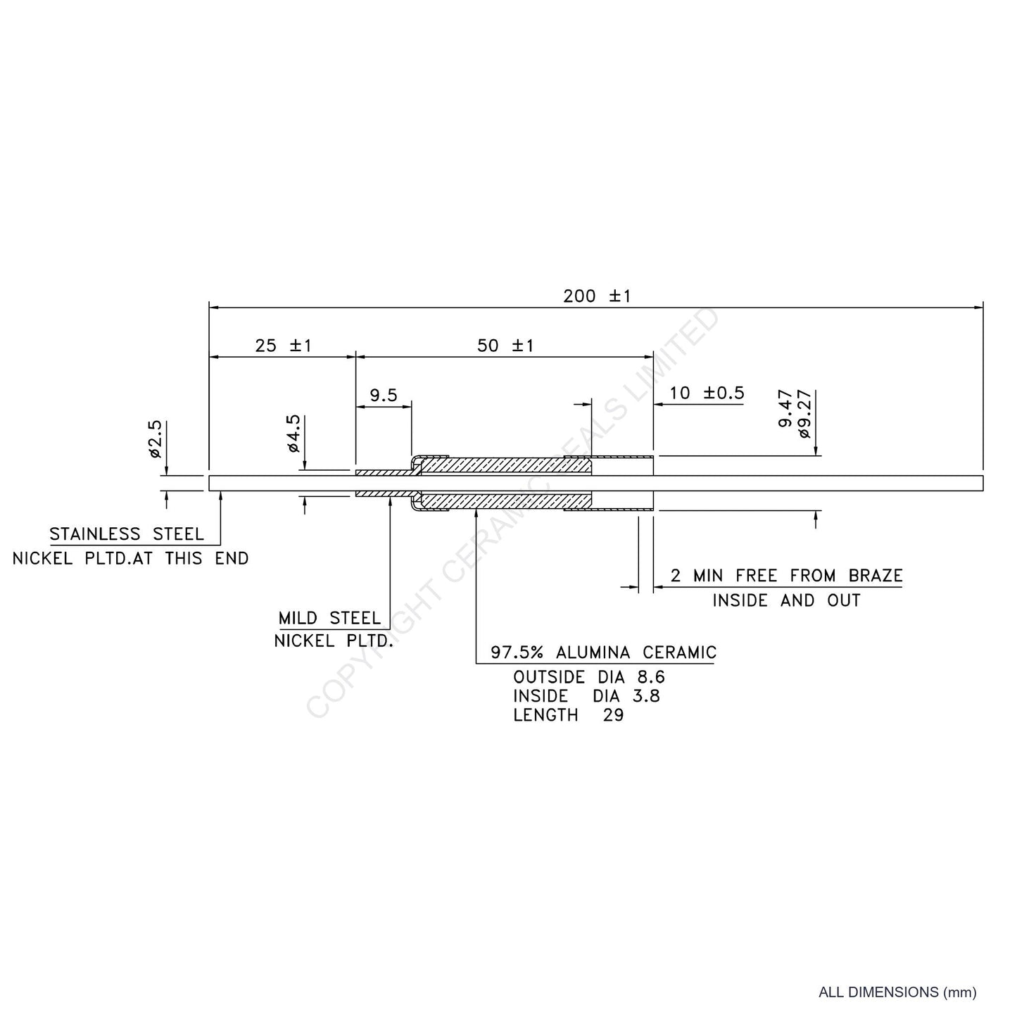 10kV Metal Ceramic Seal