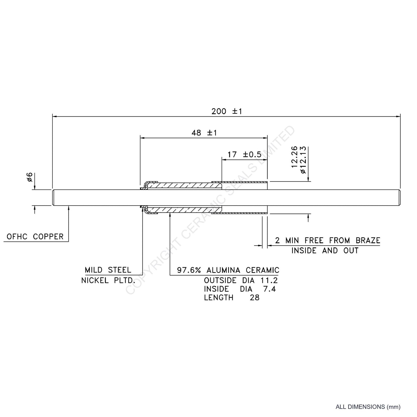 10kV Metal Ceramic Seal