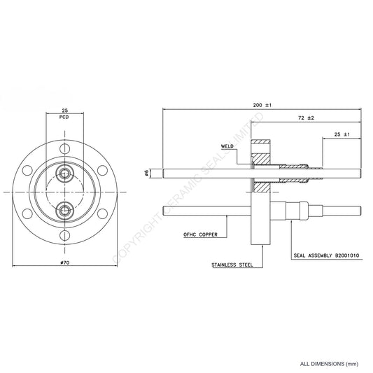 5kV Double Feedthrough Flanged