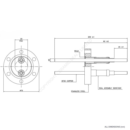 10kV Double Feedthrough Flanged
