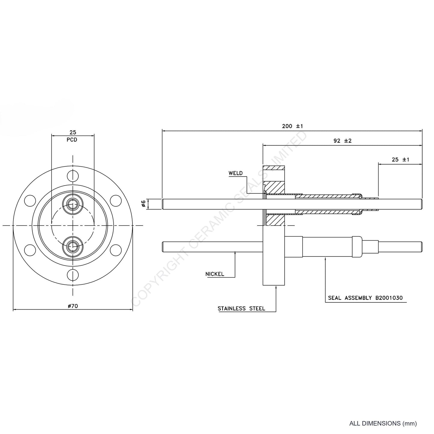 15kV Double Feedthrough Flanged