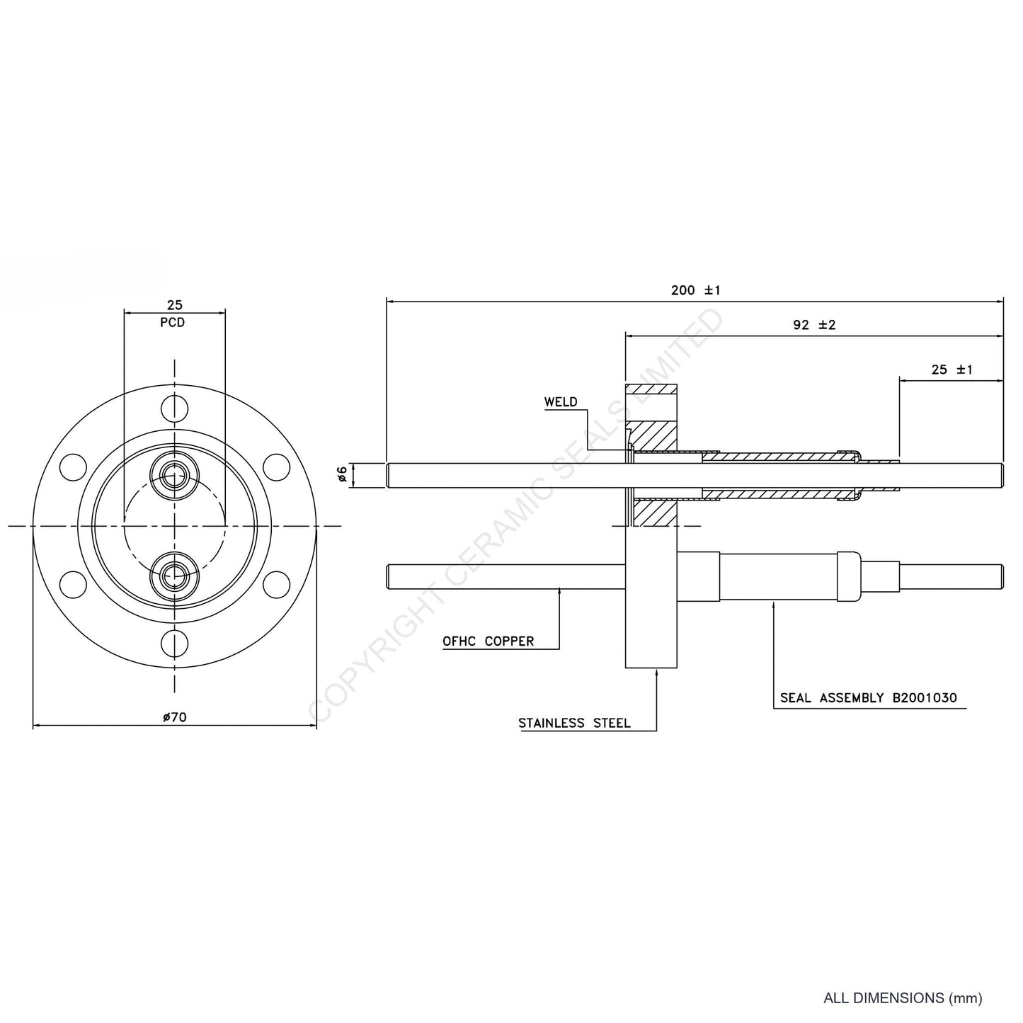 15kV Double Feedthrough Flanged