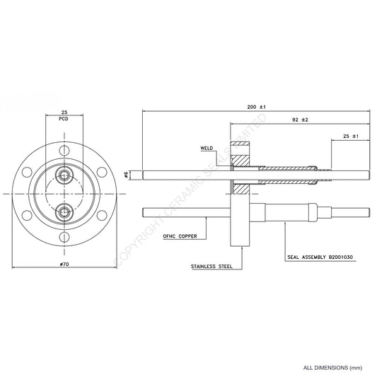 15kV Double Feedthrough Flanged