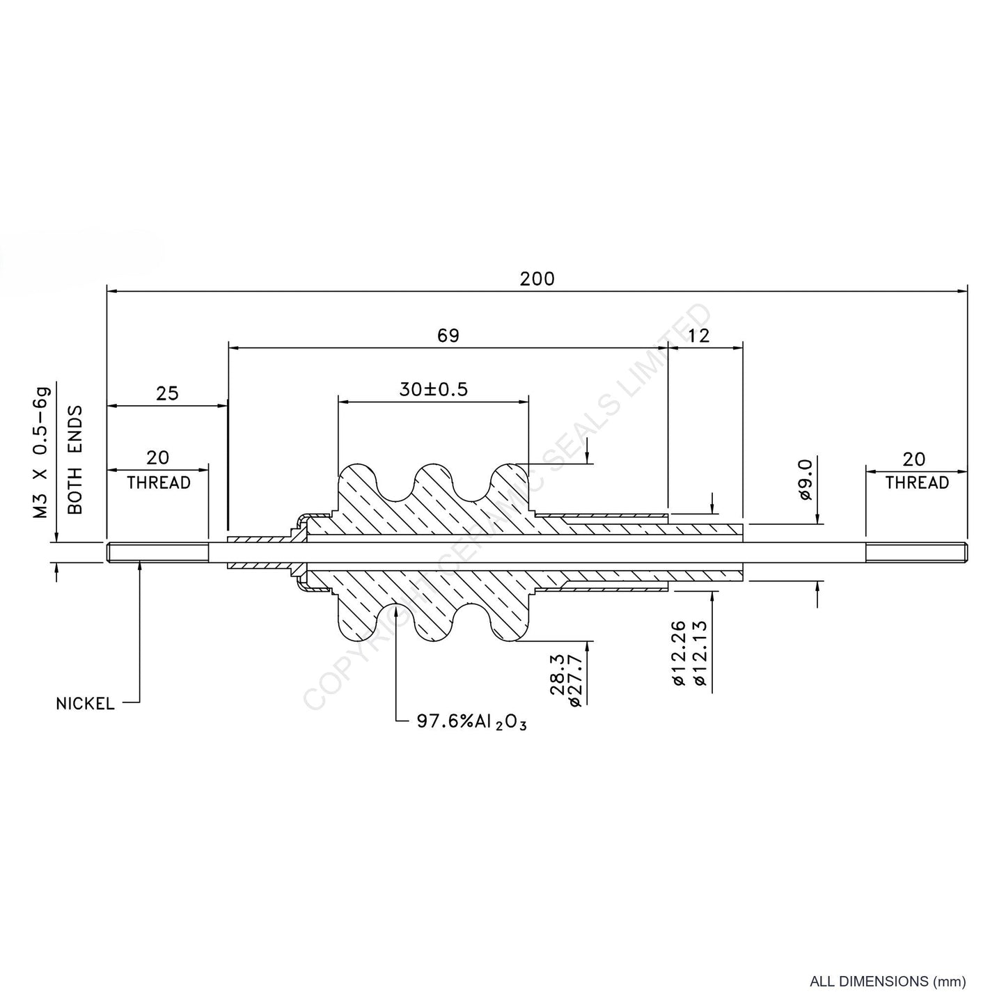 30kV Feedthrough Assembly