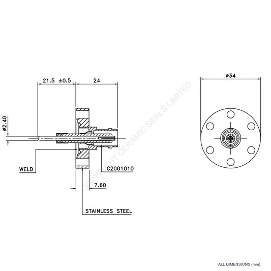 500V BNC Flanged Connector