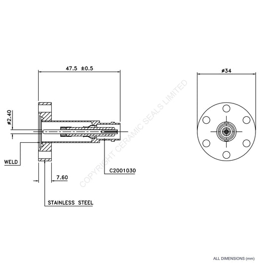 500V BNC Flanged Connector