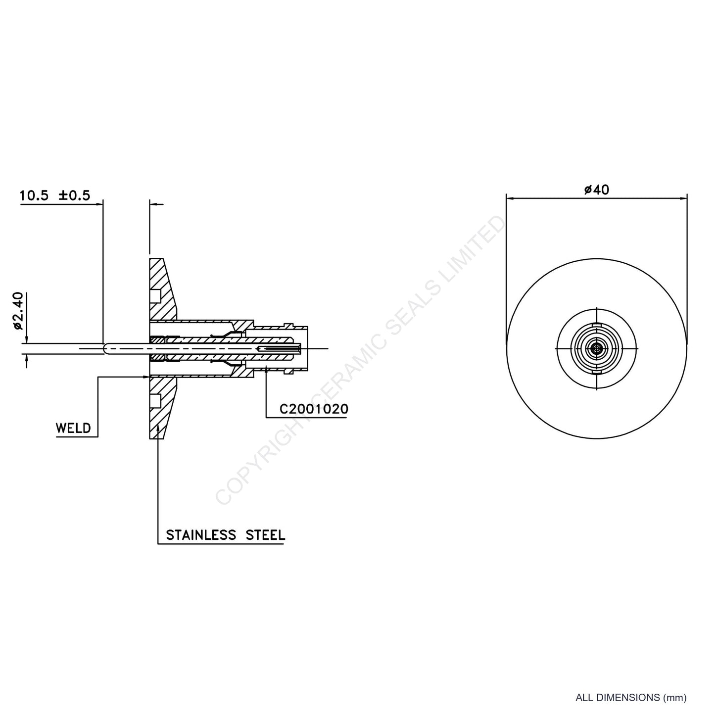 500V BNC Flanged Connector