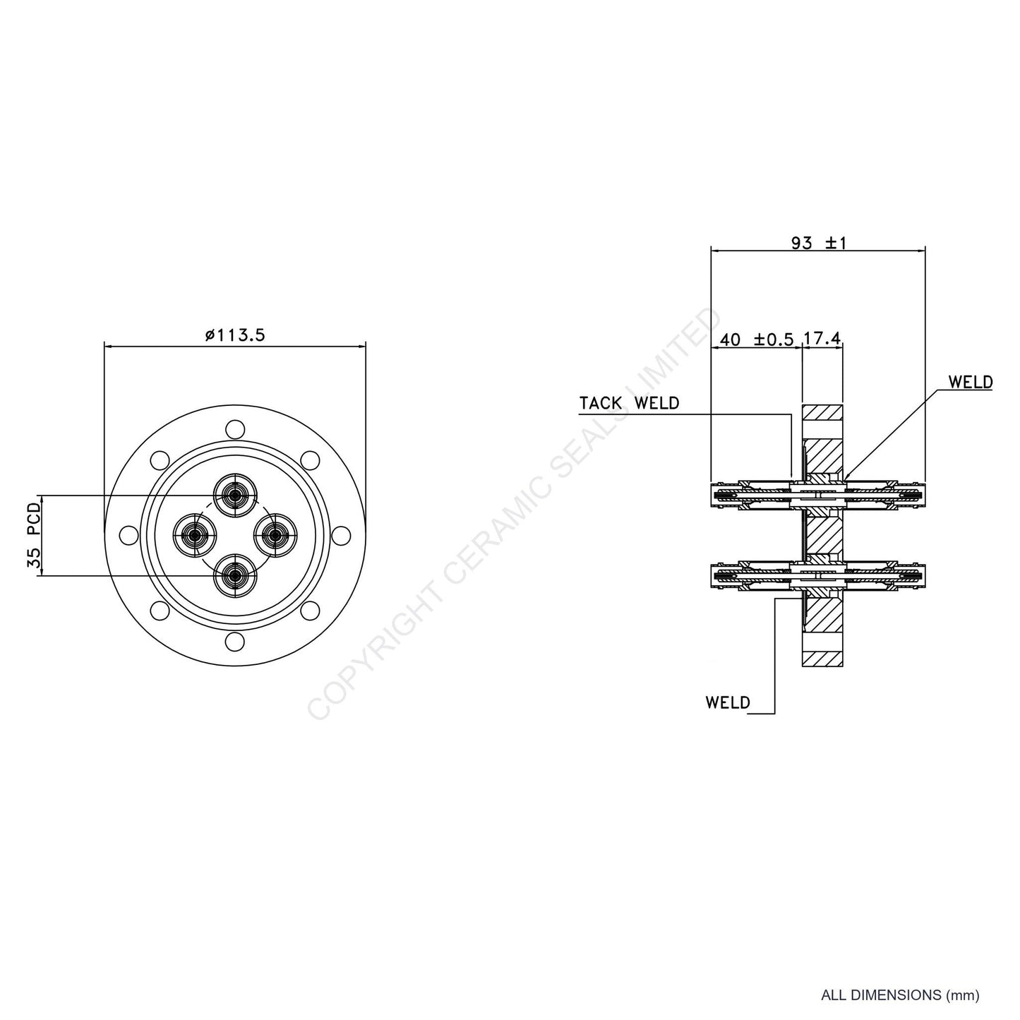 500V 4 Way Double Ended BNC