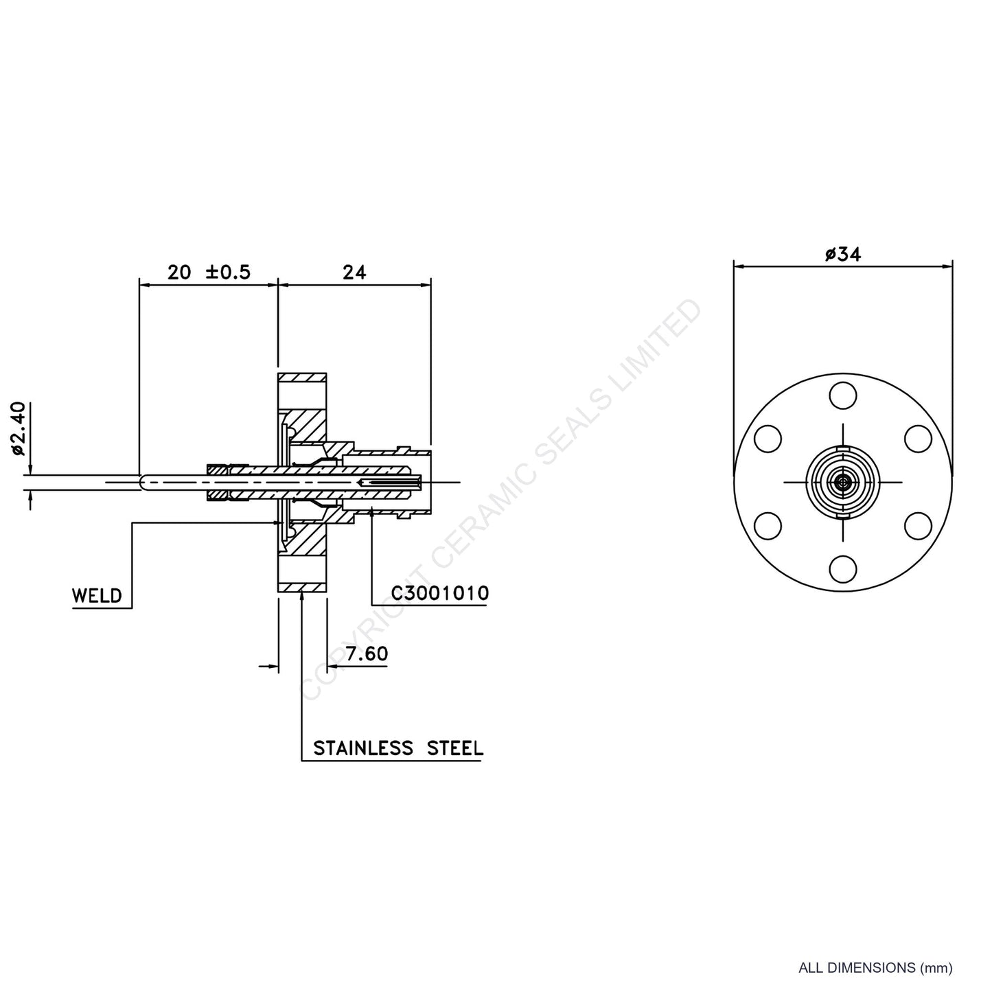5kV MHV Flanged Connector