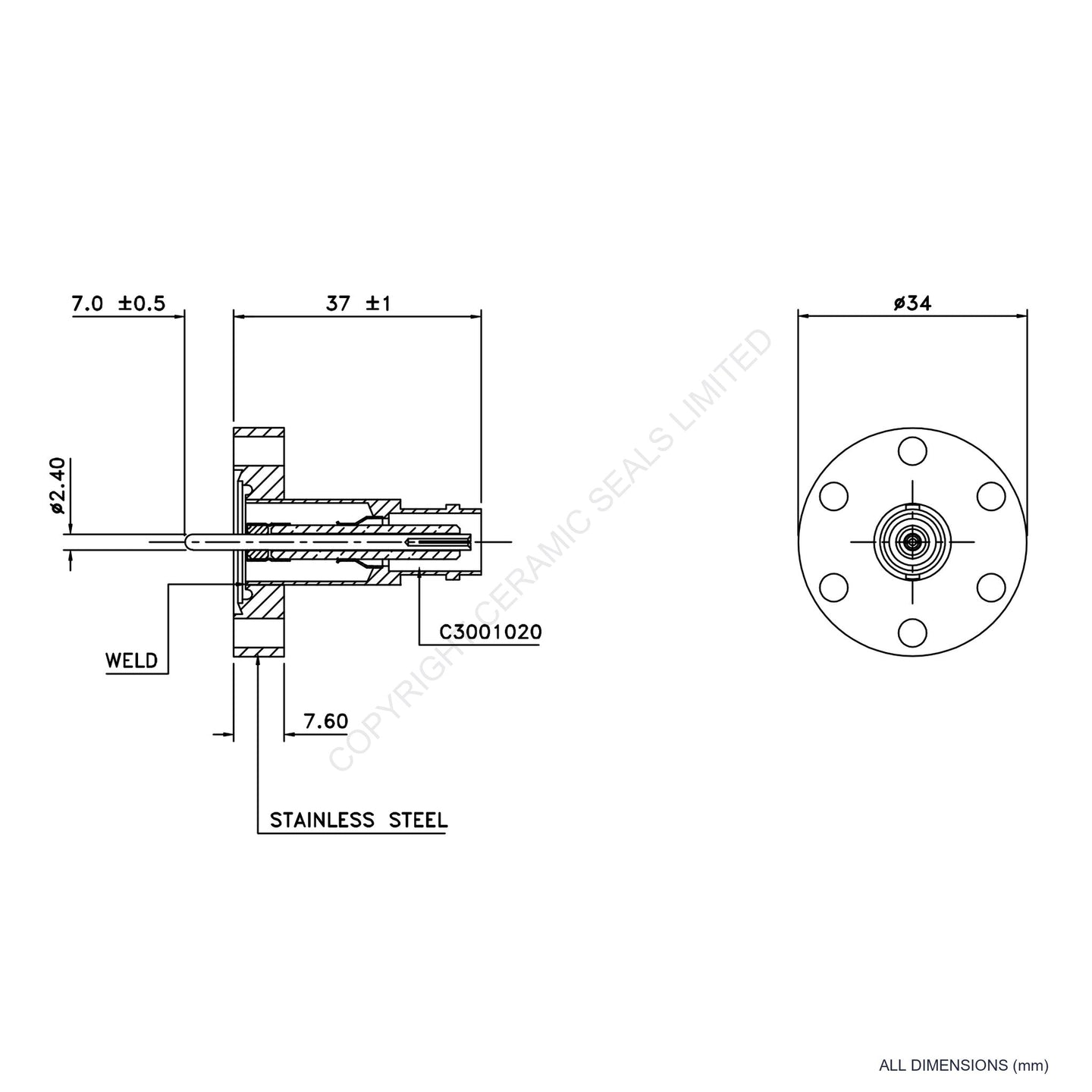 5kV MHV Flanged Connector