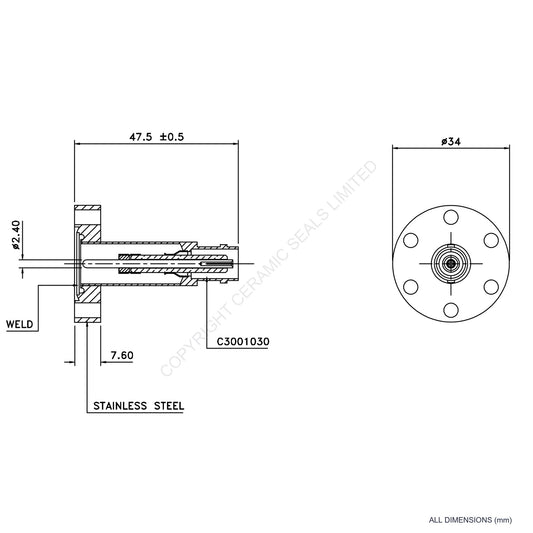 5kV MHV Flanged Connector