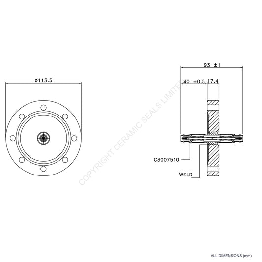 5kV Double Ended MHV Flanged Assembly