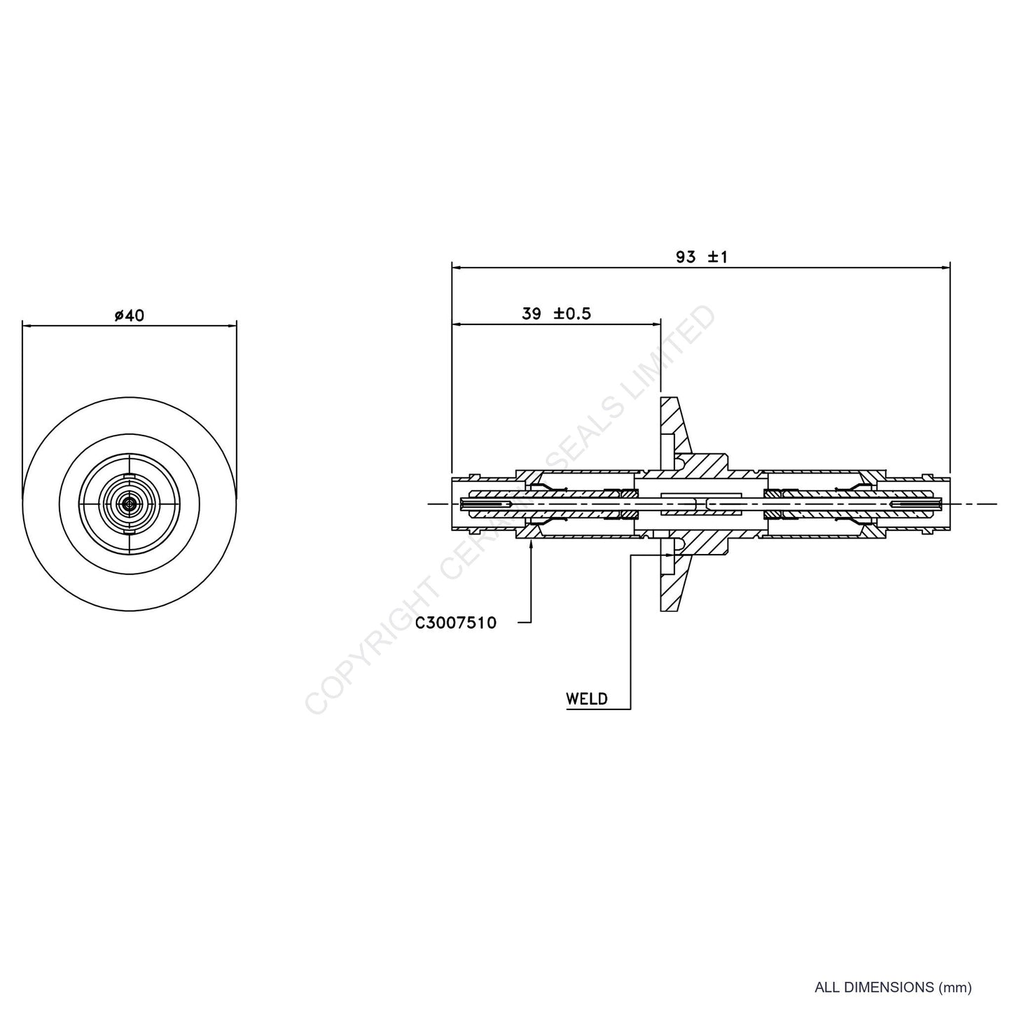 5kV Double Ended MHV O-Ring Flanged