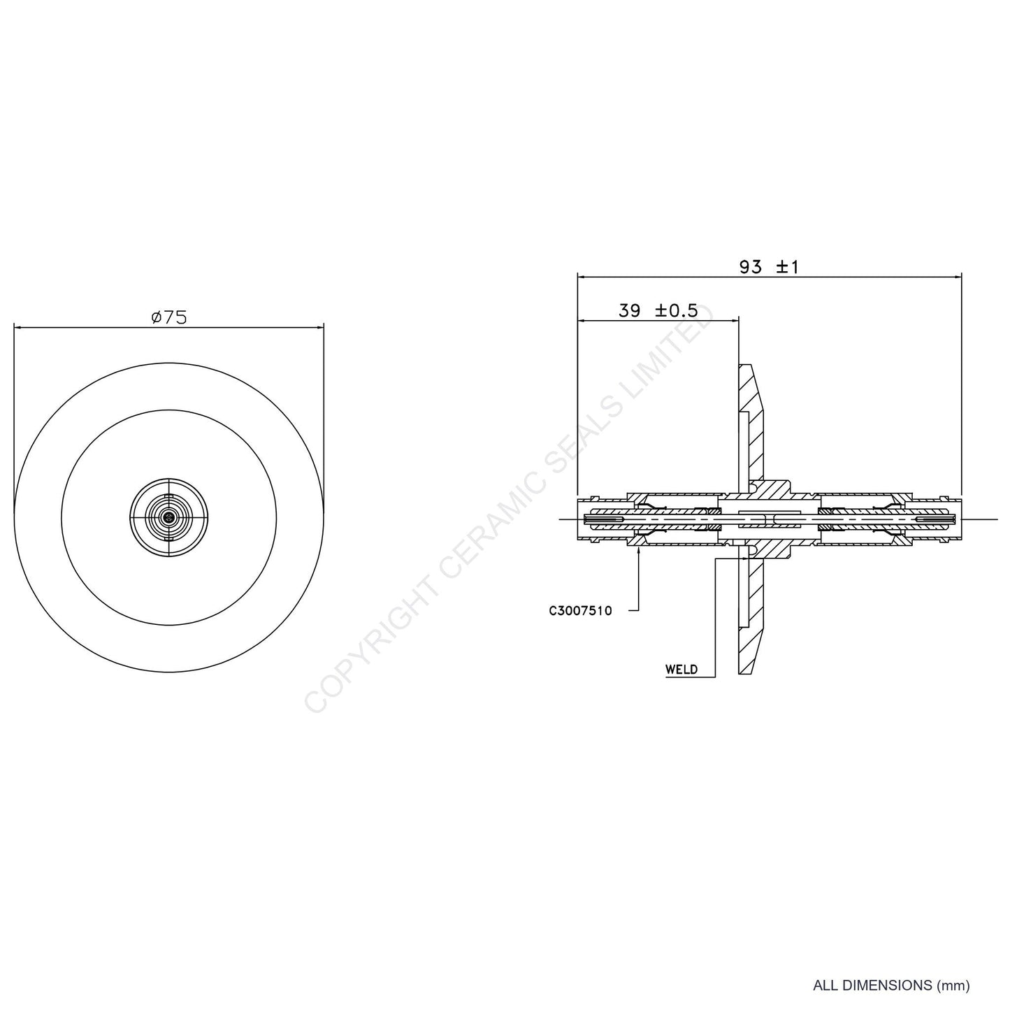 5kV Double Ended MHV O-Ring Flanged