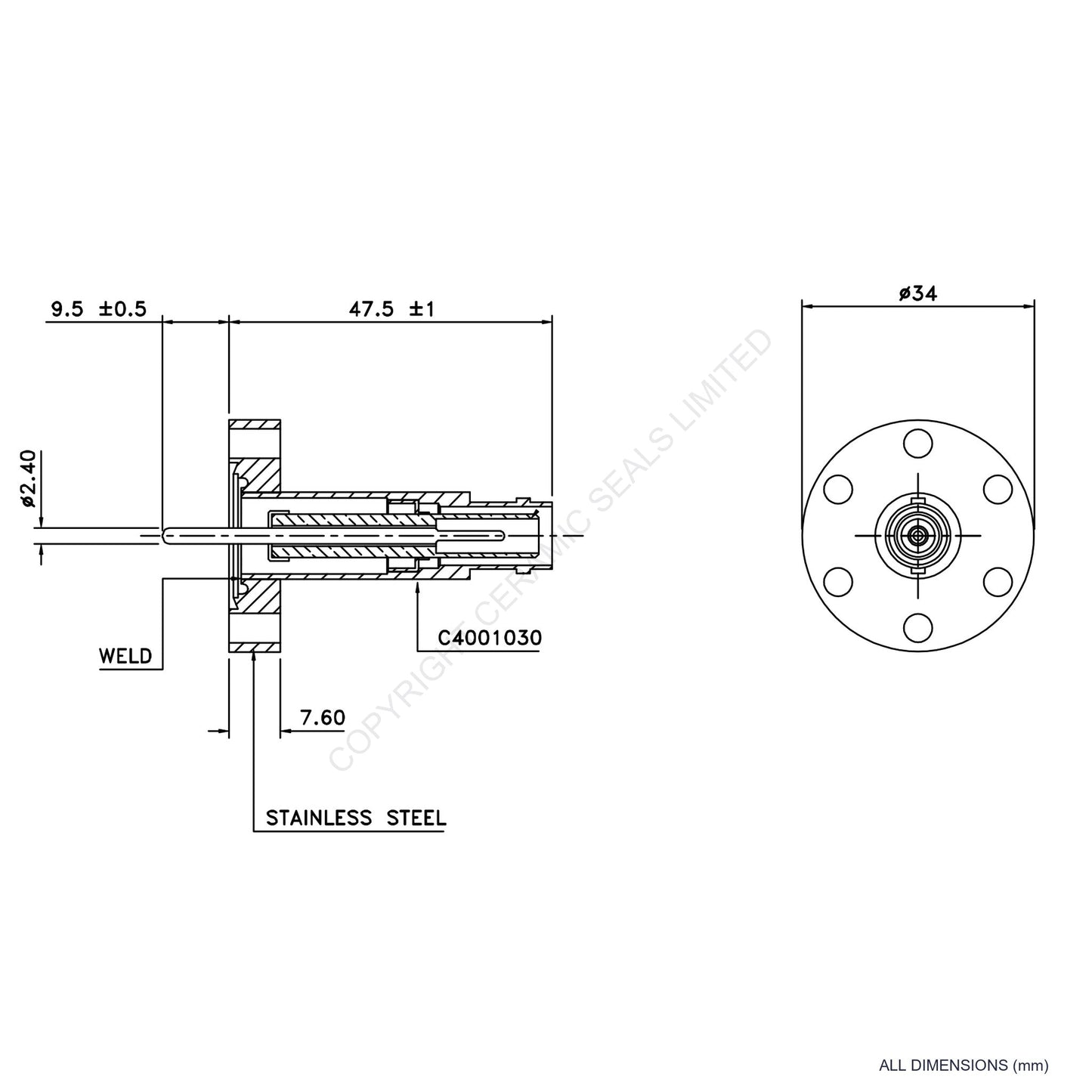 10kV SHV Flanged Connector