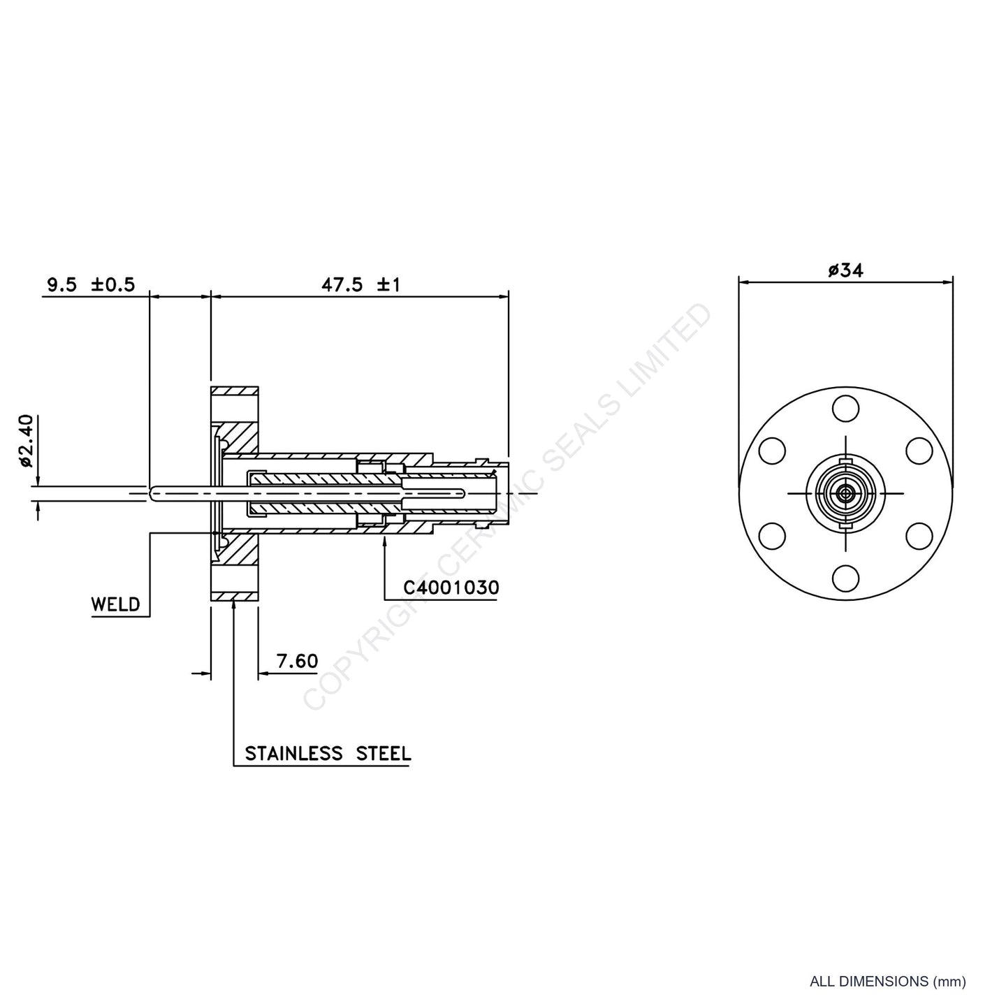 10kV SHV Flanged Connector
