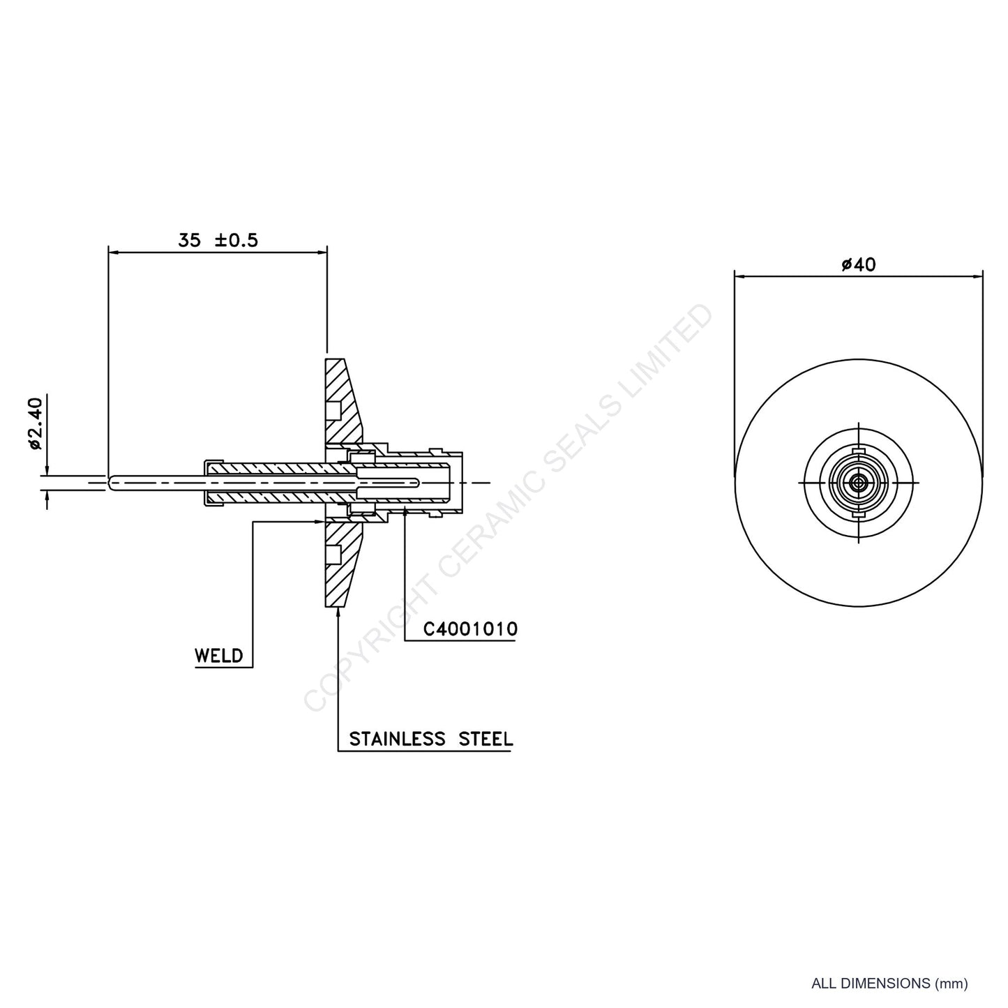 10kV SHV O-Ring Flanged Assembly