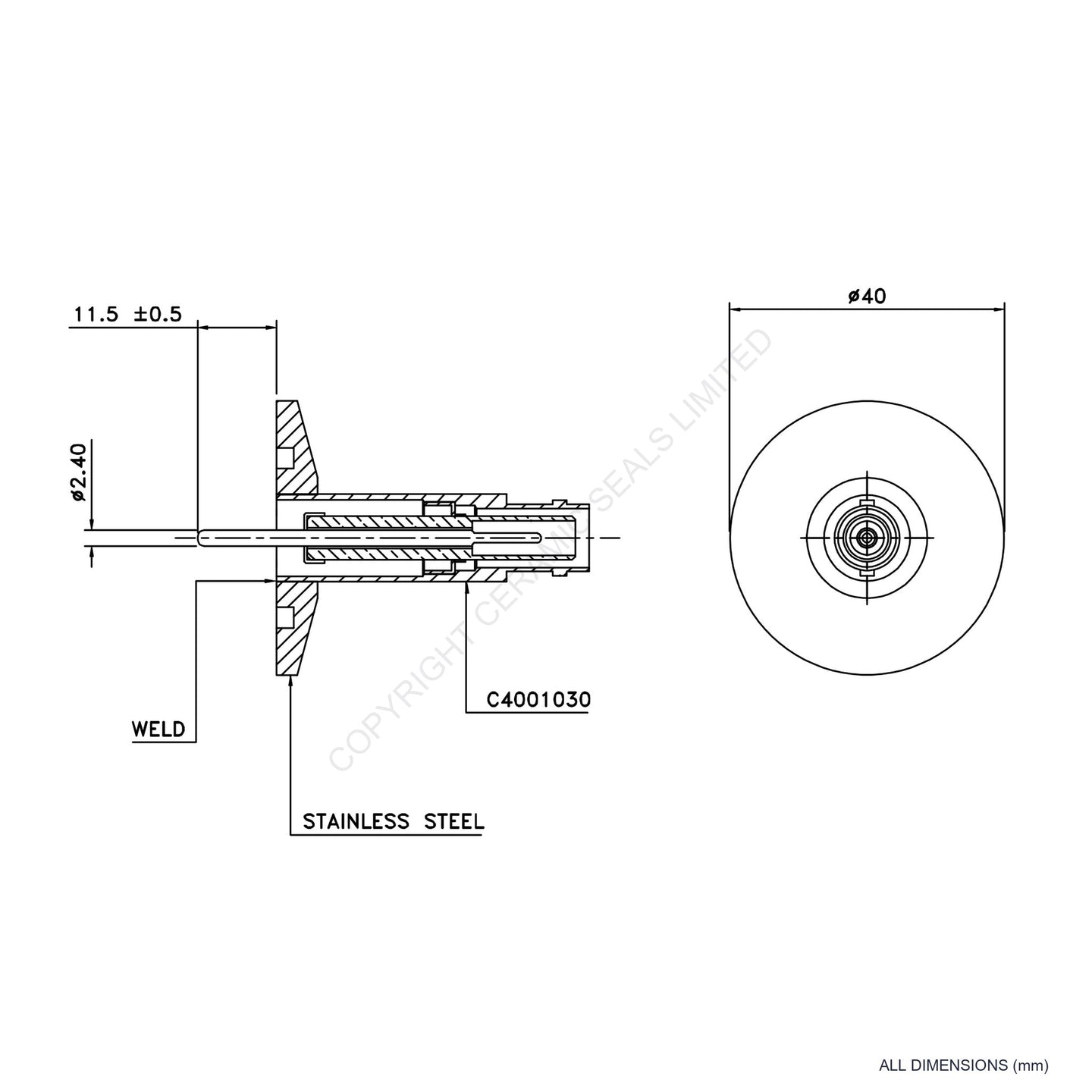10kV SHV O-Ring Flanged Assembly