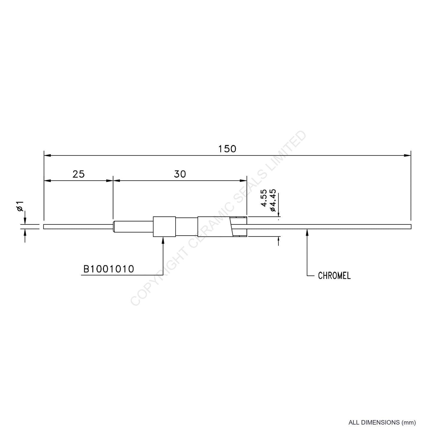 Single Thermocouple (+) Chromel