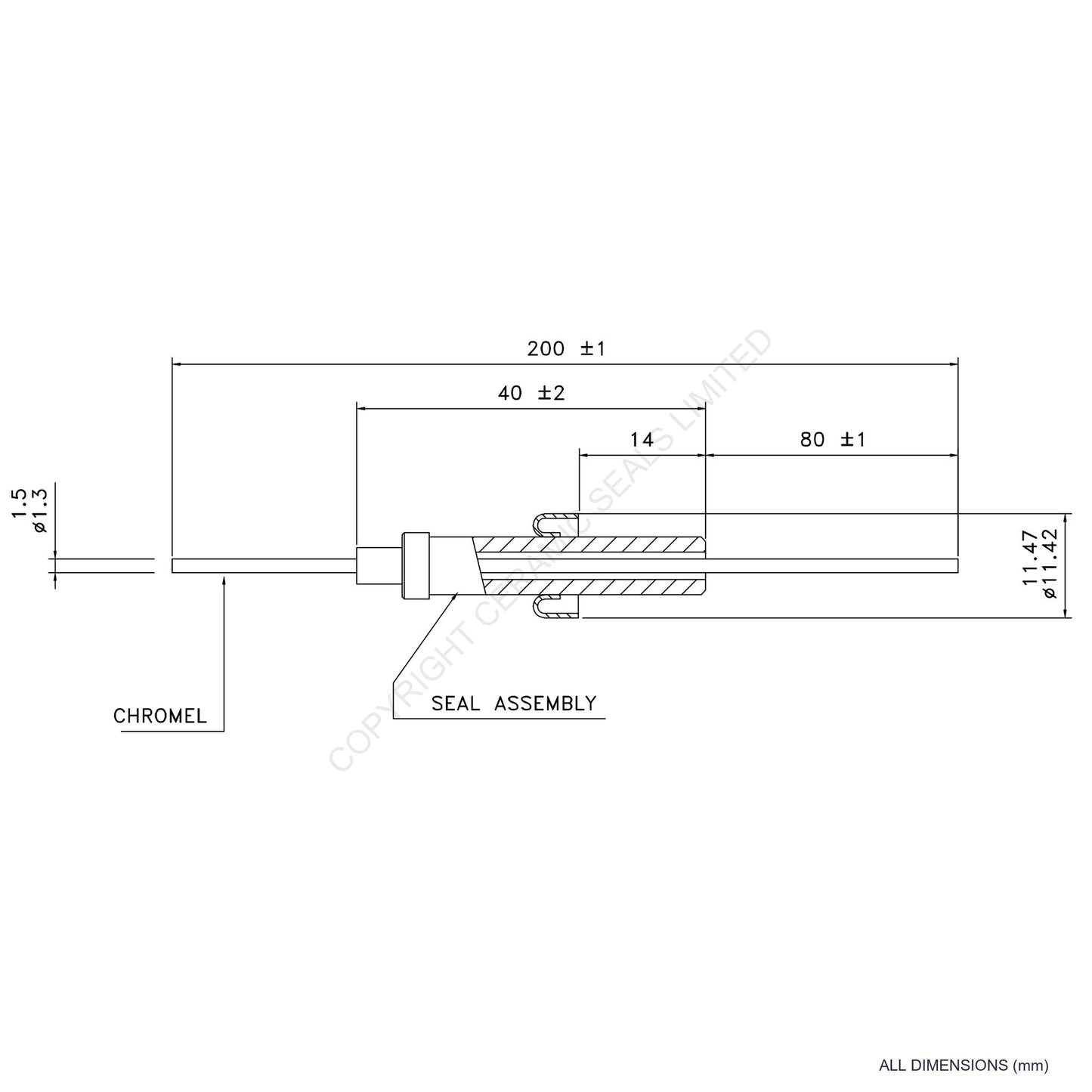 Single Thermocouple (+) Chromel