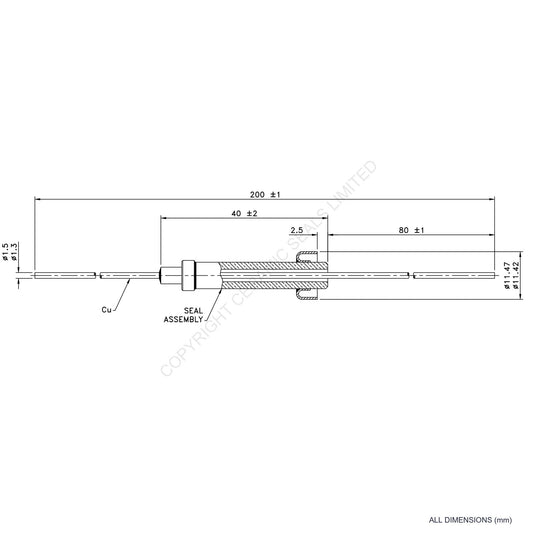 Single Thermocouple (-) Copper
