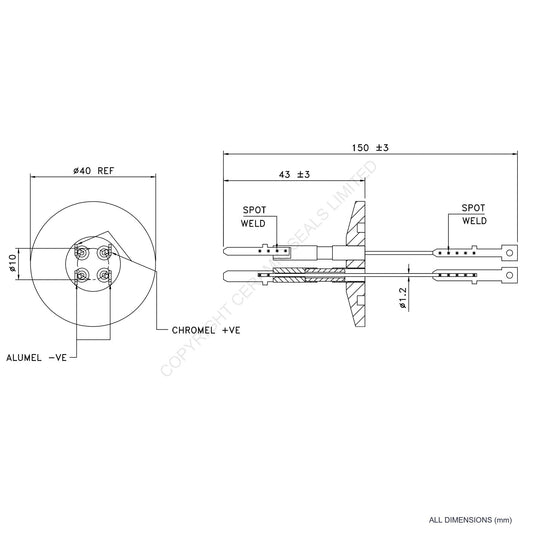 2 Pair Thermocouple O-Ring Type K