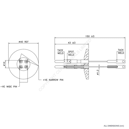 2 Pair Thermocouple O-Ring Type S incl. Compensating Cables