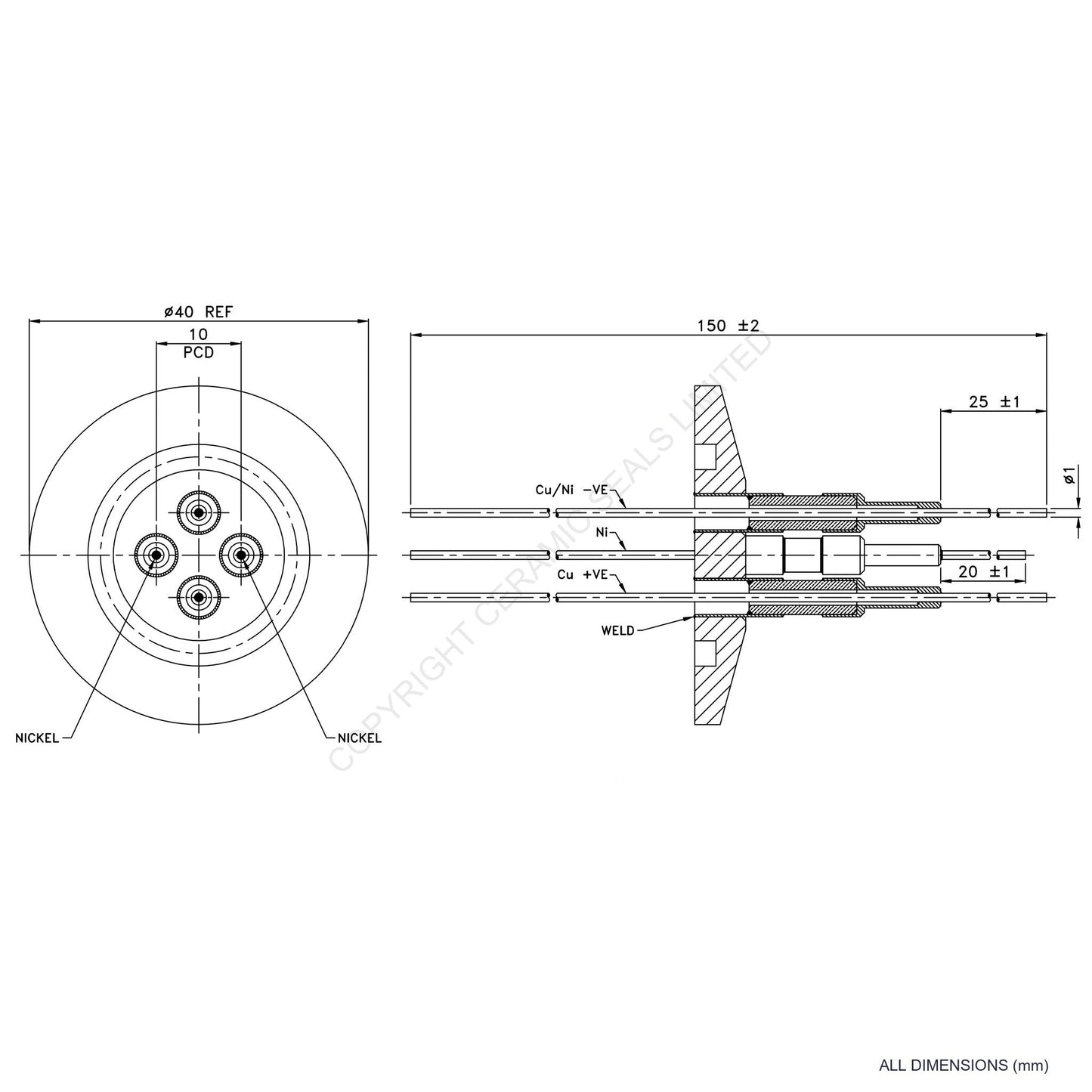 Power And Thermocouple O-Ring Type T